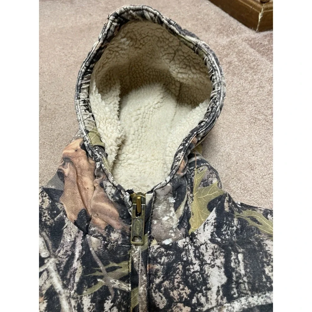BOYS DICKIES SHERPA LINED DUCK Winter JACKET Medium CAMO‎ Zip Front